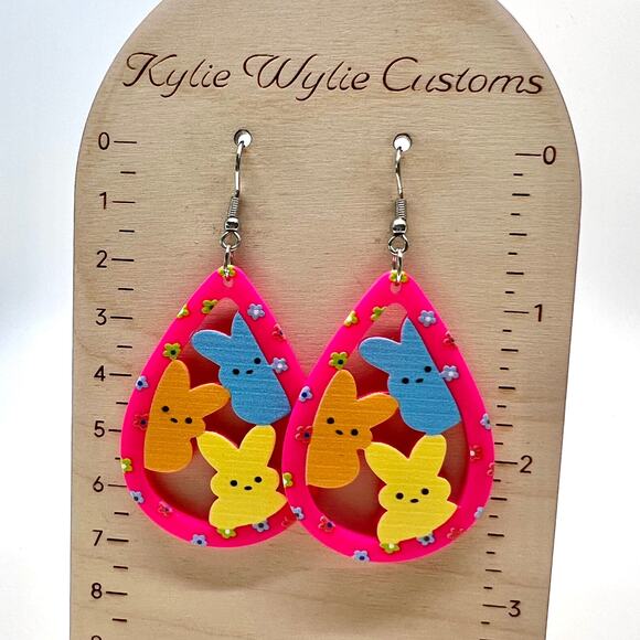 Peeps Earrings - Easter Earrings - Bunny Earrings - Rabbit Earrings - Spring Ear - Picture 8 of 8